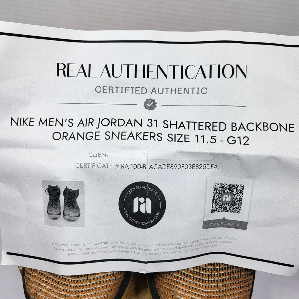 Nike Air Jordan 31 Shattered Backboard Orange Black 845037‎ Mens Size 11.5 Read*